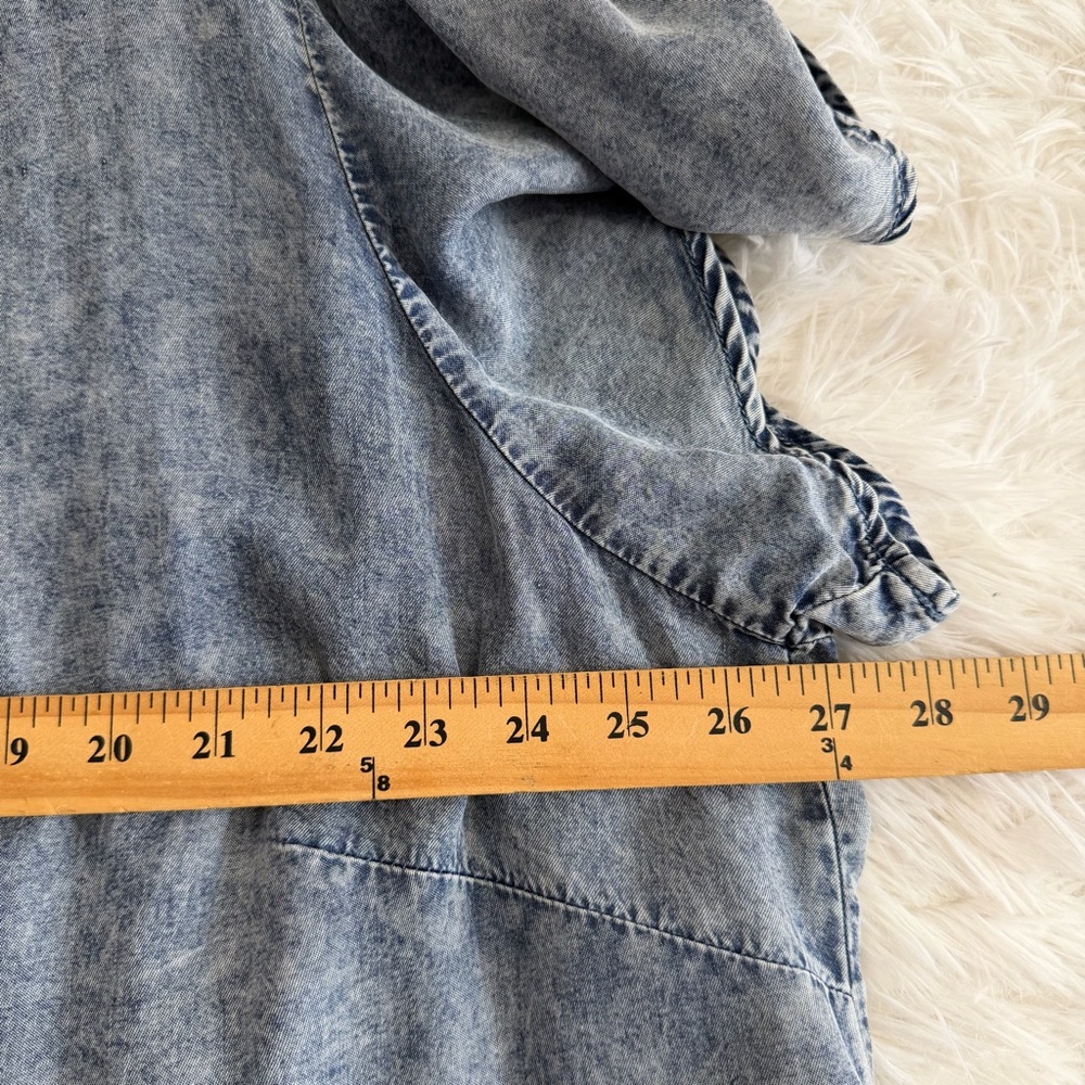 Jane + Delancey Womens Lightweight Denim Button Down Tunic Top Size 1X Blue - Picture 5 of 9